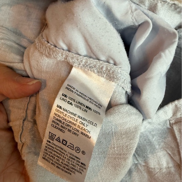 Chico's 100% linen pant gray size 8 zipper fly - Picture 6 of 6